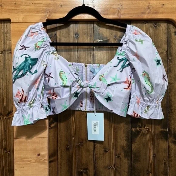 Hill House Lavender Sea Life Print Top - Picture 2 of 6